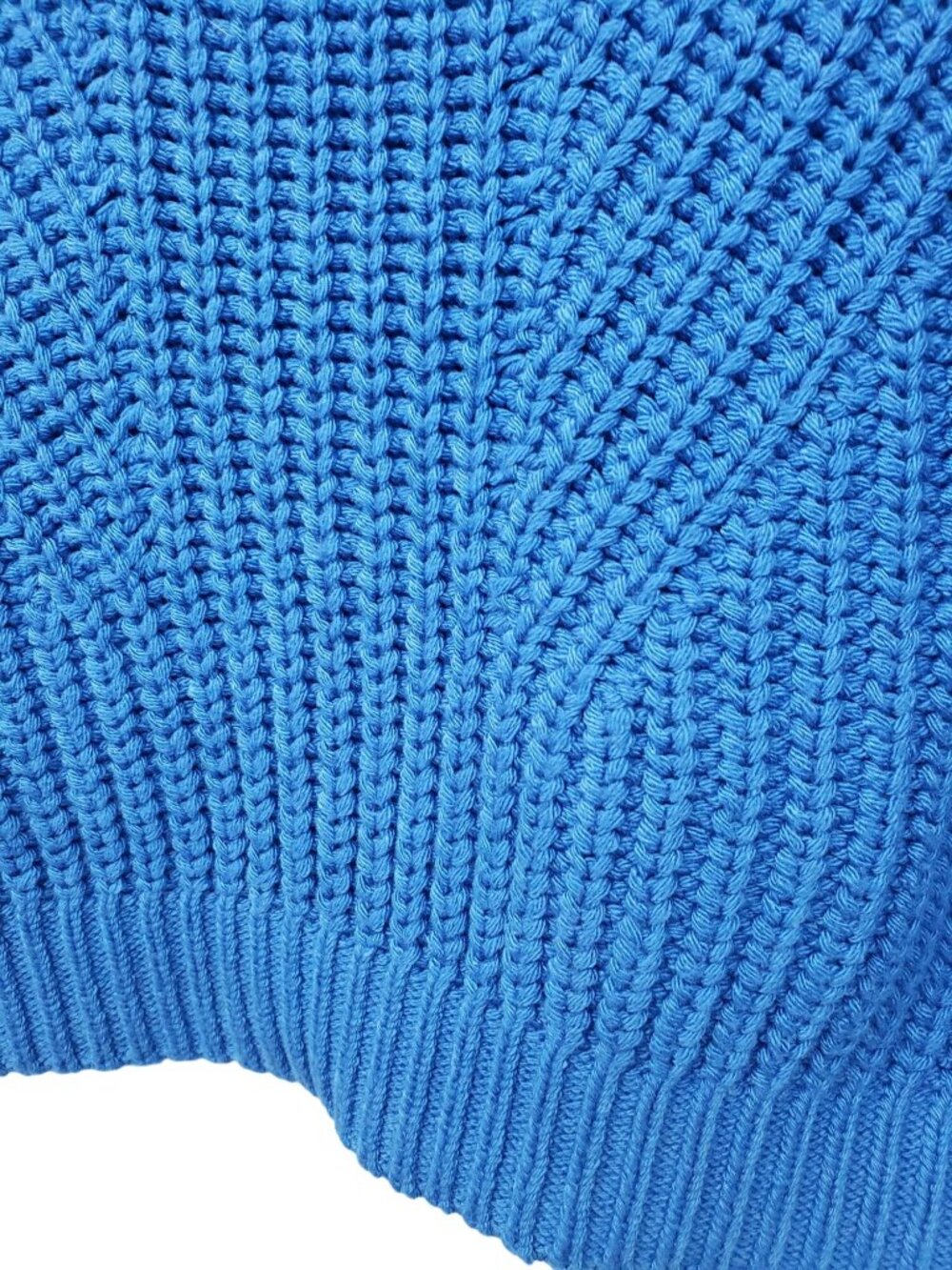 Maeve Anthropologie Blue Chunky Knit V Neck Sweater Oversized Relaxed Cerulean - Picture 5 of 12